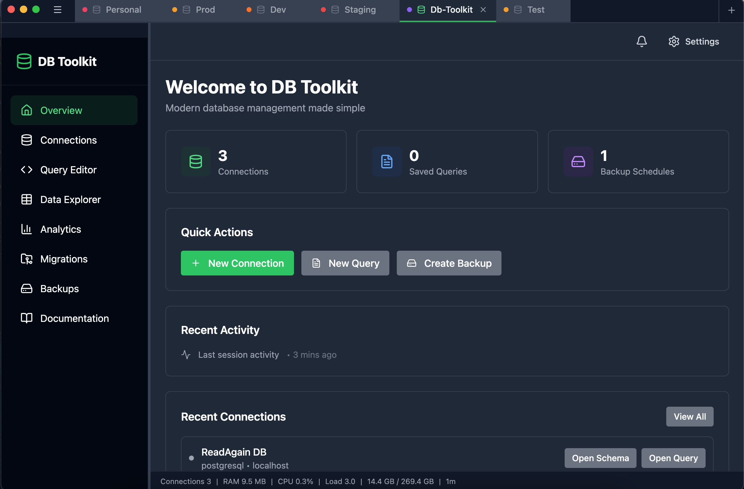 DB Toolkit Application Preview